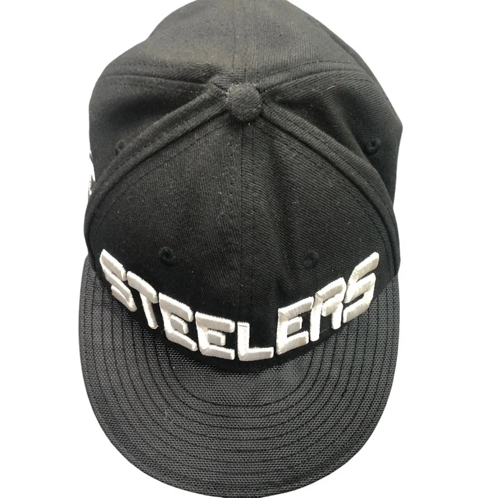 New Era Pittsburg Steelers Hat Baseball Cap One Size Trucker Black Embroidered